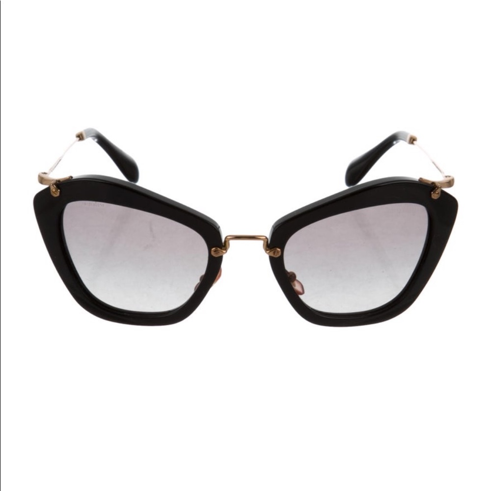 Miu Miu Black and Gold Sunglasses